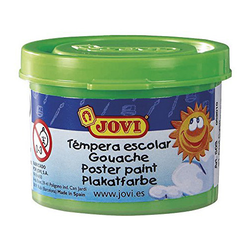 Témpera escolar jovi, bote de 35 ml. verde medio