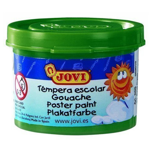 Témpera escolar jovi, bote de 35 ml. verde oscuro