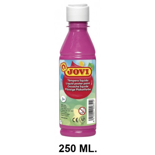 Témpera escolar líquida jovi, botella de 250 ml. magenta