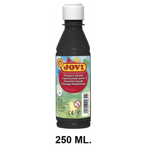 Témpera escolar líquida jovi, botella de 250 ml. negro