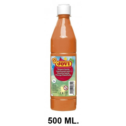 Témpera escolar líquida jovi, botella de 500 ml. naranja