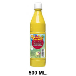Témpera escolar líquida jovi, botella de 500 ml. amarillo