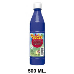 Témpera escolar líquida jovi, botella de 500 ml. azul oscuro