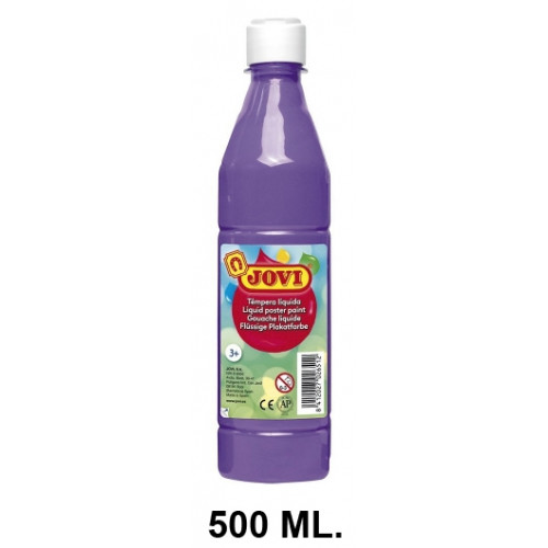 Témpera escolar líquida jovi, botella de 500 ml. violeta
