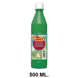 Témpera escolar líquida jovi, botella de 500 ml. verde medio