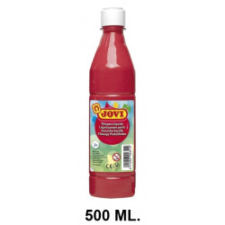 Témpera escolar líquida jovi, botella de 500 ml. bermellón