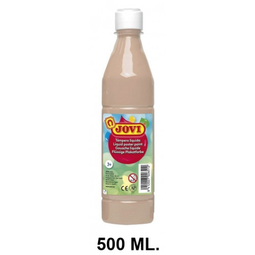 Témpera escolar líquida jovi, botella de 500 ml. beige