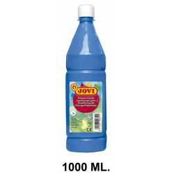 Témpera escolar líquida jovi, botella de 1000 ml. color azul cyan.
