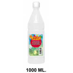 Témpera escolar líquida jovi, botella de 1000 ml. color blanco.