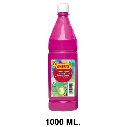 Témpera escolar líquida jovi, botella de 1000 ml. color magenta.