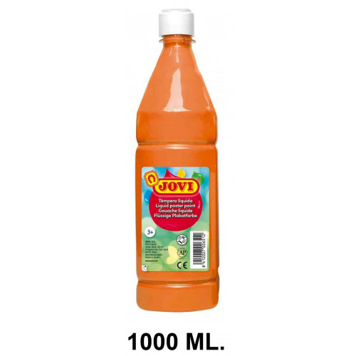 Témpera escolar líquida jovi, botella de 1000 ml. color naranja.
