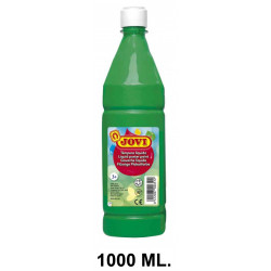 Témpera escolar líquida jovi, botella de 1000 ml. color verde medio.