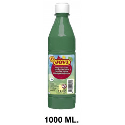 Témpera escolar líquida jovi, botella de 1000 ml. color verde oscuro.
