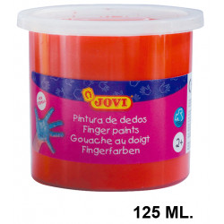 Pintura de dedos jovi, bote de 125 ml. bermellón
