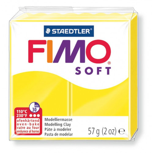 Pasta para modelar staedtler fimo® soft 8020, pastilla de 57 grs. amarillo limón