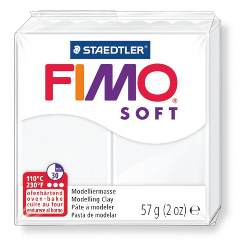 Pasta para modelar staedtler fimo® soft 8020, pastilla de 57 grs. blanco