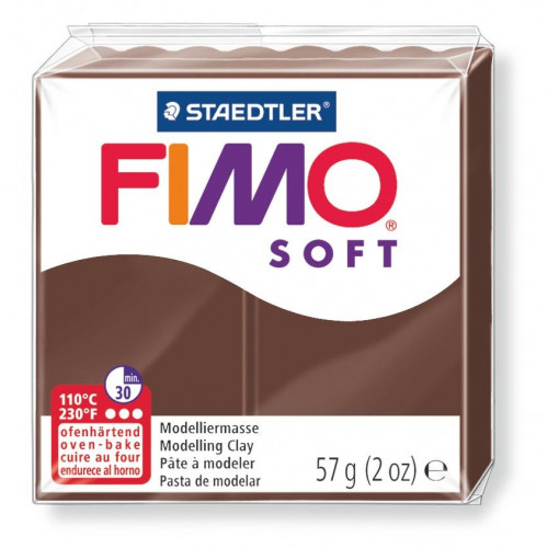 Pasta para modelar staedtler fimo® soft 8020, pastilla de 57 grs. chocolate