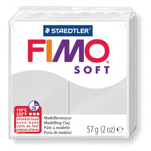 Pasta para modelar staedtler fimo® soft 8020, pastilla de 57 grs. gris