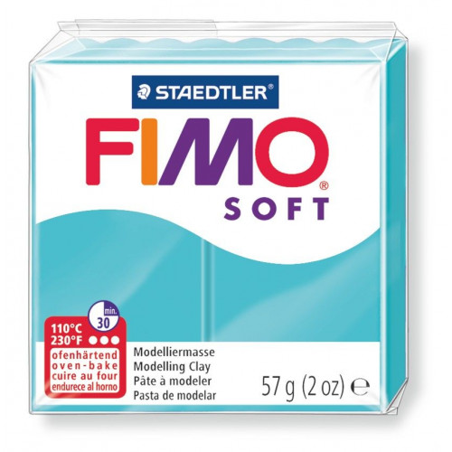 Pasta para modelar staedtler fimo® soft 8020, pastilla de 57 grs. color verde menta.