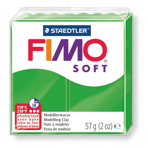 Pasta para modelar staedtler fimo® soft 8020, pastilla de 57 grs. color verde tropical.