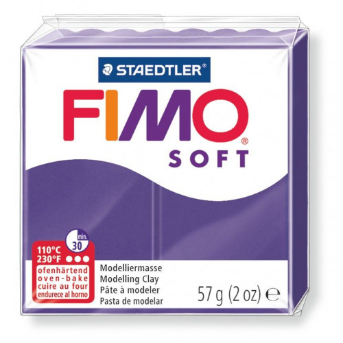 Pasta para modelar staedtler fimo® soft 8020, pastilla de 57 grs. violeta oscuro