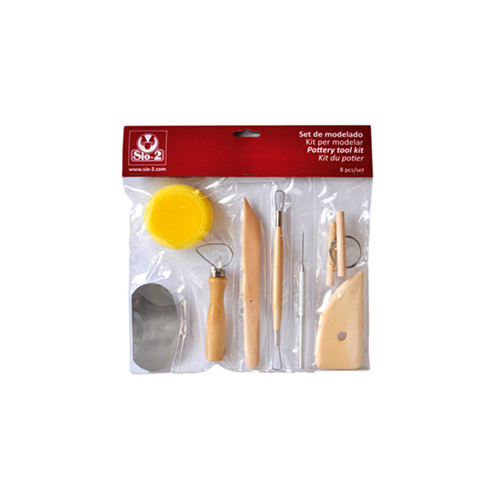 Set de 8 herramientas para modelar arcilla sio-2.