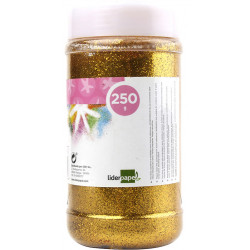 Purpurina fantasía liderpapel, bote de 250 grs. oro metálico