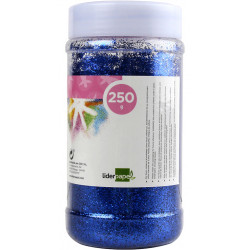 Purpurina fantasía liderpapel, bote de 250 grs. azul metálico