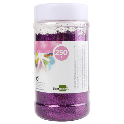 Purpurina fantasía liderpapel, bote de 250 grs. violeta metálico