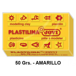 Plastilina jovi, pastilla de 50 grs. color amarillo.