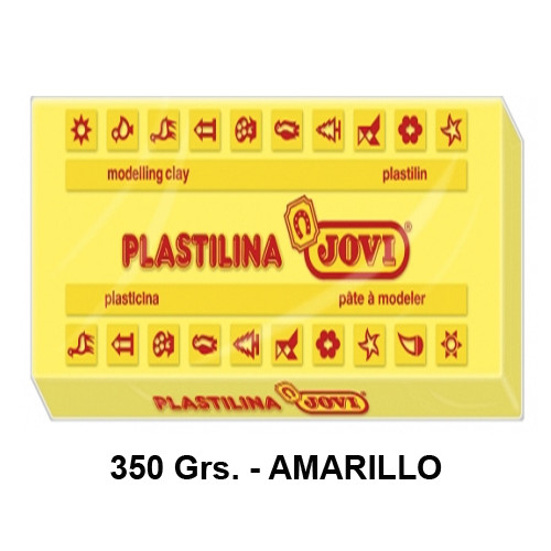 Plastilina jovi, pastilla de 350 grs. color amarillo.