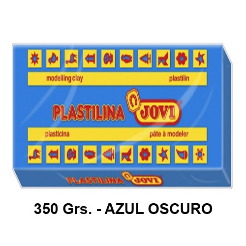 Plastilina jovi, pastilla de 350 grs. color azul oscuro.