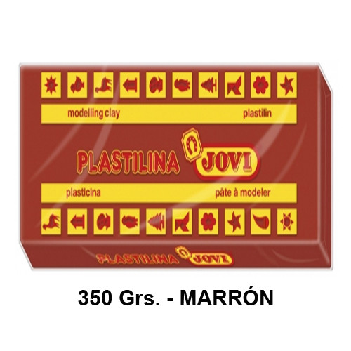 Plastilina jovi, pastilla de 350 grs. color marrón.