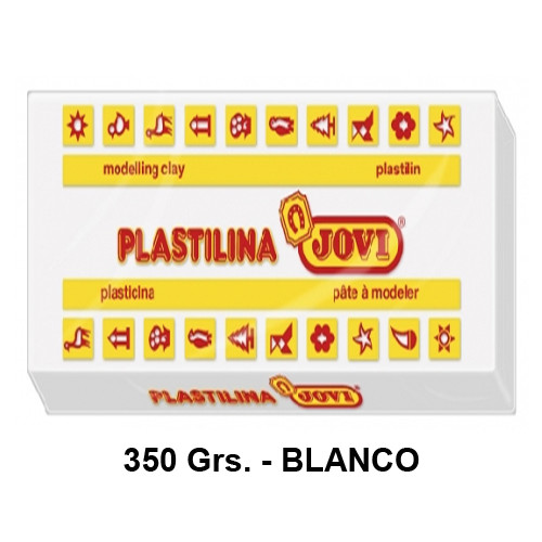 Plastilina jovi, pastilla de 350 grs. color blanco.