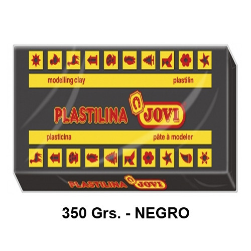 Plastilina jovi, pastilla de 350 grs. color negro.