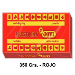 Plastilina jovi, pastilla de 350 grs. color rojo.
