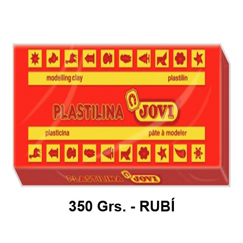 Plastilina jovi, pastilla de 350 grs. color rubí.