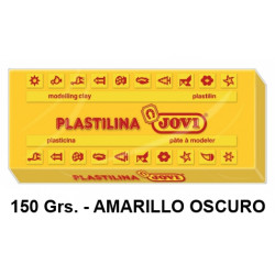 Plastilina jovi, pastilla de 150 grs. color amarillo oscuro.