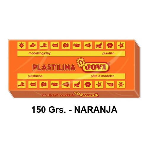 Plastilina jovi, pastilla de 150 grs. color naranja.