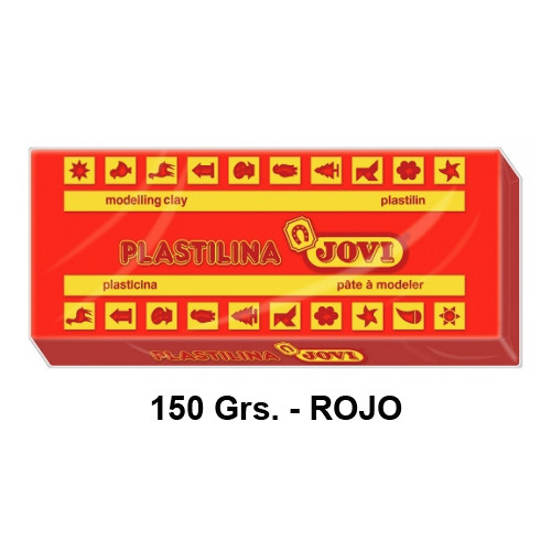 Plastilina jovi, pastilla de 150 grs. color rojo.
