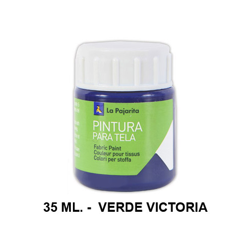 Pintura para tela la pajarita, bote de 25 ml. color azul victoria.