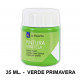 Pintura para tela la pajarita, bote de 25 ml. color verde primavera.