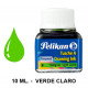 Tinta china pelikan, frasco de 10 ml. color verde claro.