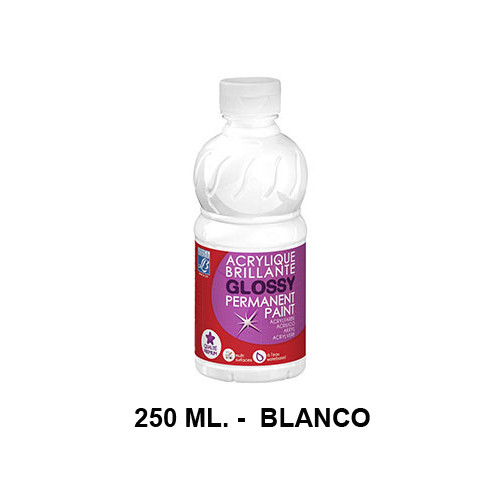 Pintura acrílica brillante glossy lefranc bourgeois, bote de 250 ml. color blanco.