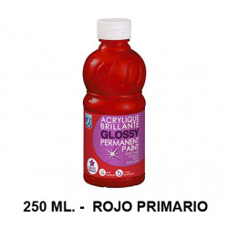 Pintura acrílica brillante glossy lefranc bourgeois, bote de 250 ml. color rojo primario.