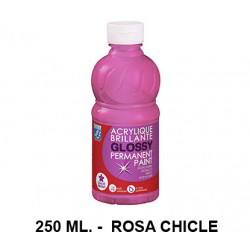 Pintura acrílica brillante glossy lefranc bourgeois, bote de 250 ml. color rosa chicle.