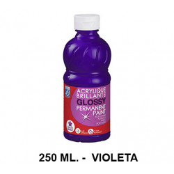 Pintura acrílica brillante glossy lefranc bourgeois, bote de 250 ml. color violeta.