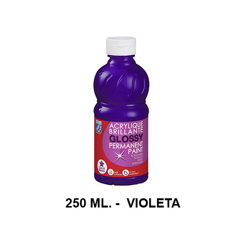 Pintura acrílica brillante glossy lefranc bourgeois, bote de 250 ml. color violeta.