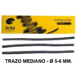 Carboncillo natural artist trazo mediano de Ø 5-6 mm. caja de 6 uds.