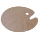 Paleta de madera artist ovalada en formato 300x400x5 mm.